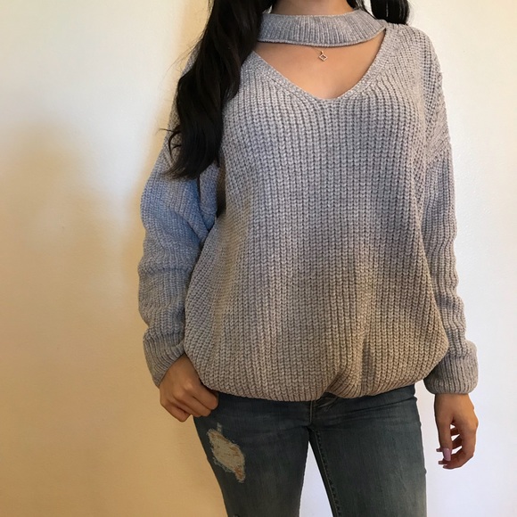 Sweaters - •LAST ONE• Chenille Choker Neck Sweater